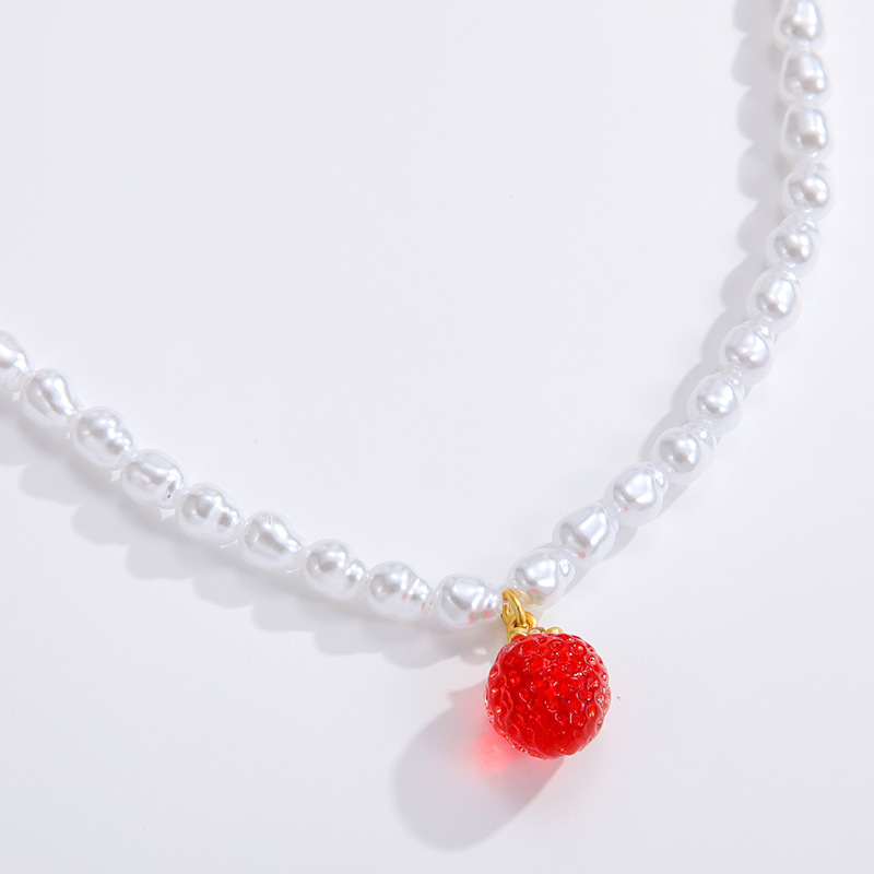 1 Piece Romantic Series Daily Elegant Natural Fruits Glass Beads Women's Beaded Necklaces Picture6