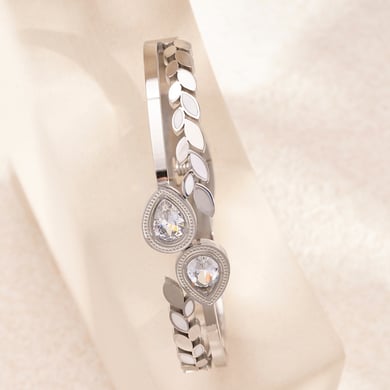 1 Piece Glamorous Series Chic Droplet Stainless Steel Gold Color Women's Bangles h5 Picture6