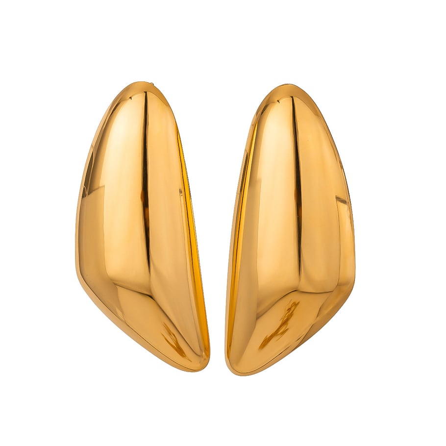 1 Pair Simple Series Simple Droplet Stainless Steel 18K Gold Plated Women Stud Earrings Picture5