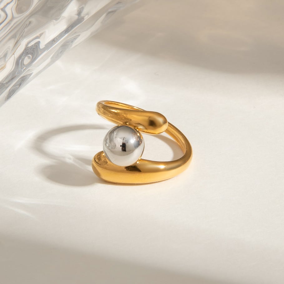 1 Piece Minimalist Series Classic Irregular Line Stainless Steel Gold and Silver Color Women's Single Rings Picture4