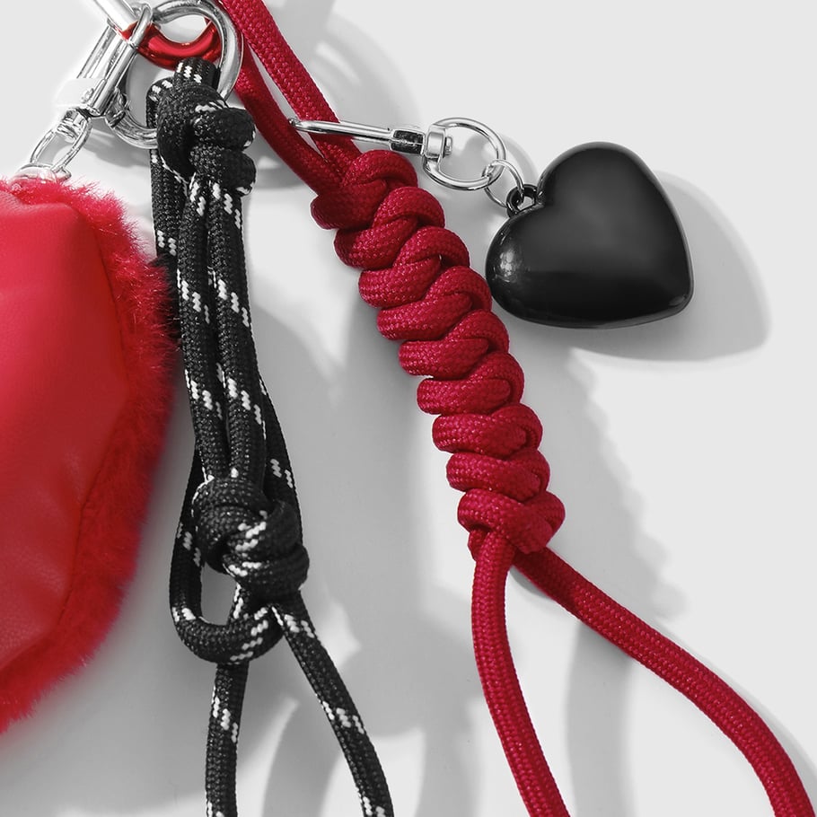 1 Piece Sweet Leather Heart Bag Charms Picture5