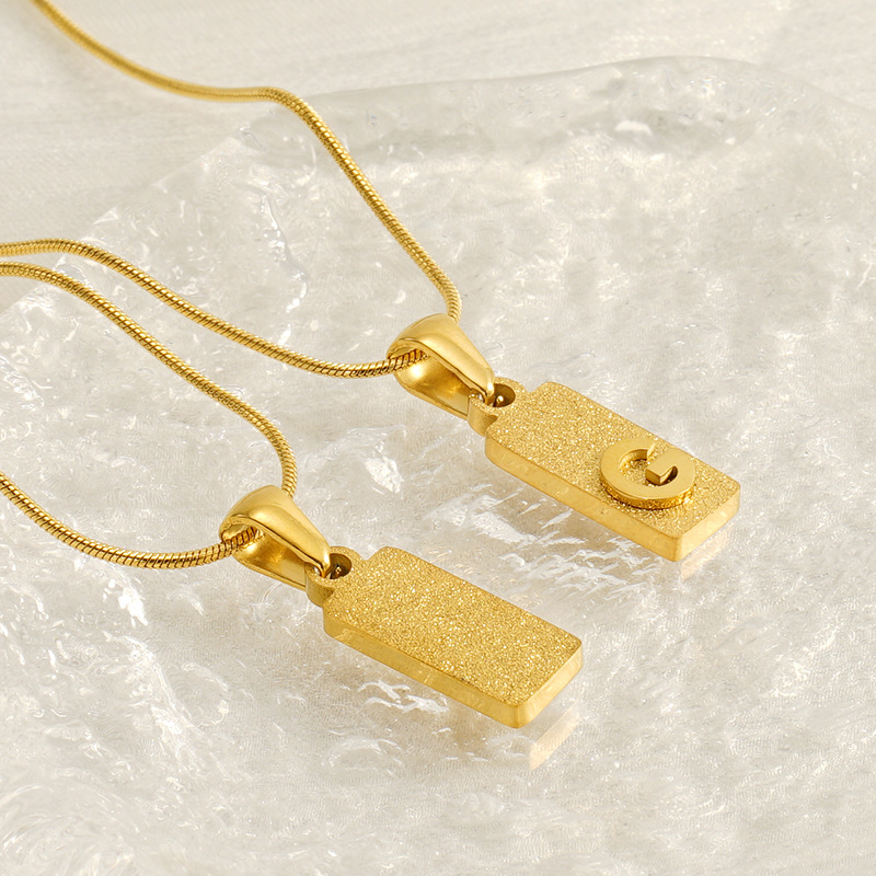 Collier avec pendentif unisexe en acier inoxydable plaqué or 18 carats, style hip-pop/rock, série simple, 1 pièce Image4