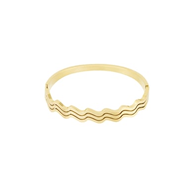 1 Stück Simple Series Daily Strip Edelstahl Goldfarben Damen Armreifen h5 Bild5