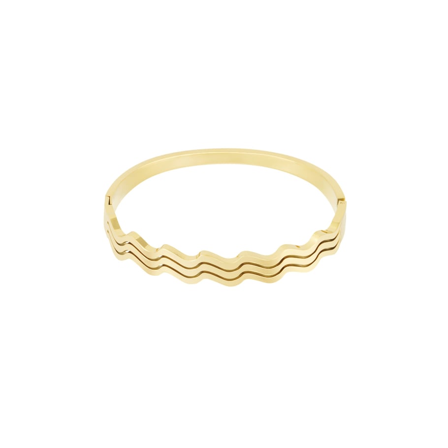 1 Stück Simple Series Daily Strip Edelstahl Goldfarben Damen Armreifen Bild5