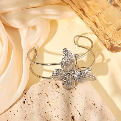1 Piece Sophisticated Series Butterfly Stainless Steel Gold Color Women's Bangles h5 Picture3