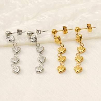 1 Pair Simple Series Classic Tassel Stainless Steel 18K Gold Plated Women Drop Earrings h5 Picture4
