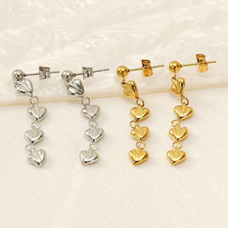 1 Pair Simple Series Classic Tassel Stainless Steel 18K Gold Plated Women Drop Earrings Picture4