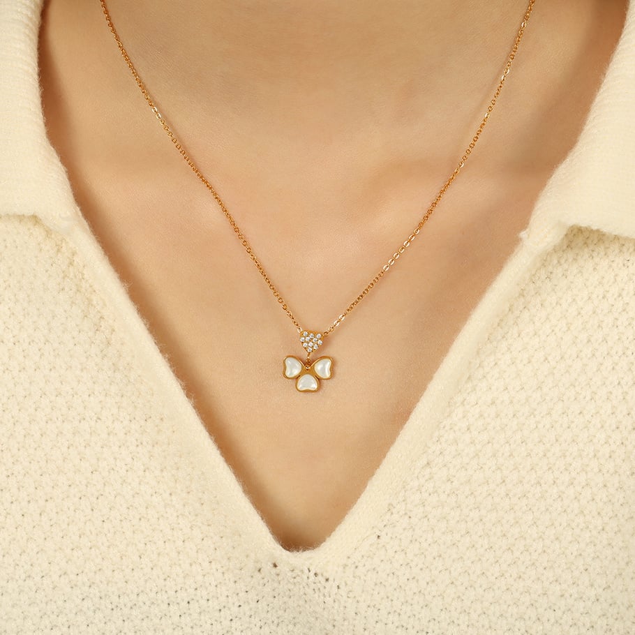 1 Piece Simple Series Simple Geometric Stainless Steel 18K Gold Plated Rhinestone Women Pendant Necklaces Picture5