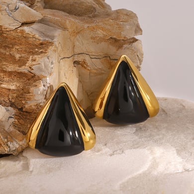 1 Paar Simple Series Tägliche geometrische Ohrstecker aus Edelstahl mit 18 Karat Vergoldung für Damen h5 Bild3