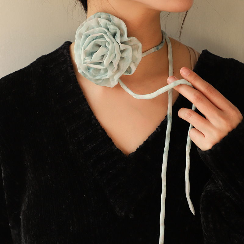 1 Piece Gorgeous Series Designable Flower Shape Organza Lightweight Women's Chokers Picture4