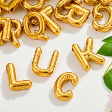 1 paio di ciondoli da donna placcati in oro 18 carati con lettera semplice della serie semplice h5 Immagine3