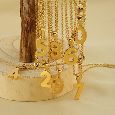 1 Piece Golden Simple Series Simple Letter Women's Pendant Necklaces h5 Picture4
