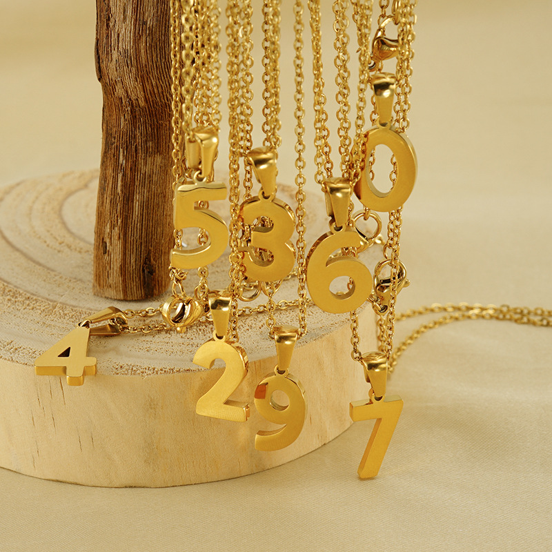 1 Piece Golden Simple Series Simple Letter Women's Pendant Necklaces h5Picture4