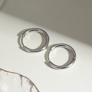 1 Pair Simple Series Simple Solid Color Stainless Steel Women Hoop Earrings h5 Picture3