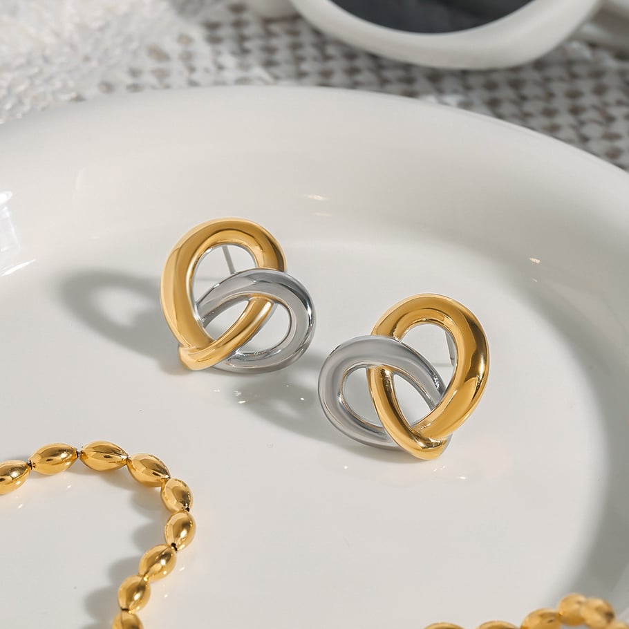 1 Pair Simple Series Europe And America Love/heart Shape Stainless Steel   Gold Color  Women's Stud Earrings Picture7