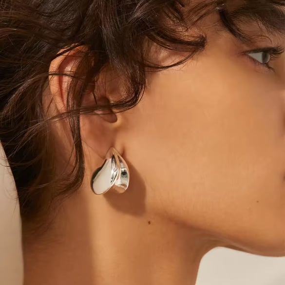 1 Pair Simple Series ins style Ring 18K Gold Plated Women Stud Earrings