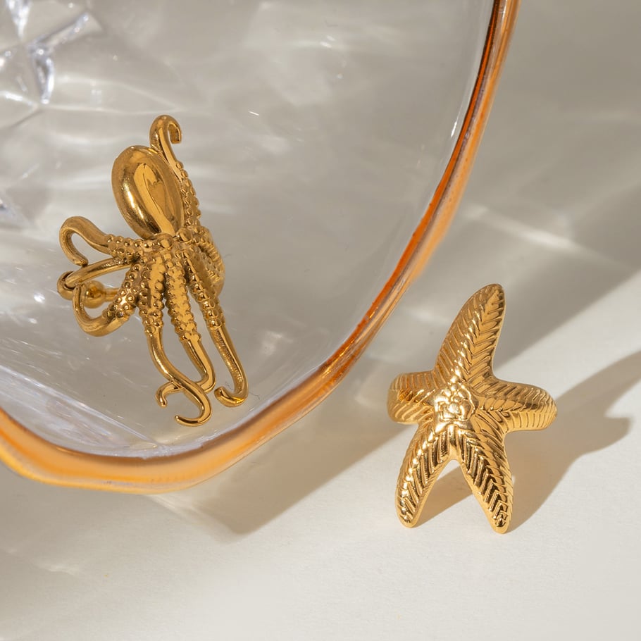 1 Pair Simple Series Vacation Turtle Stainless Steel 18K Gold Plated Women Clip-on earrings Picture4