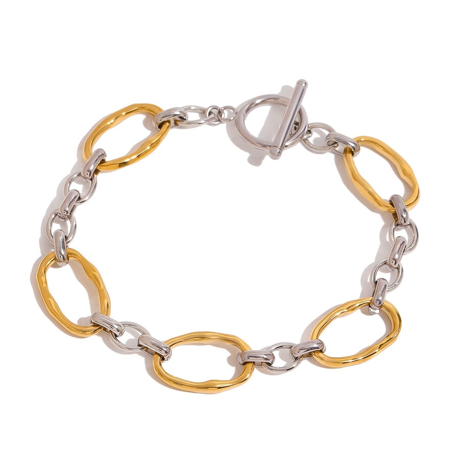 1 Piece Simple Series Simple Annular Stainless Steel 18K Gold Plated Women Chain Bracelets Picture8