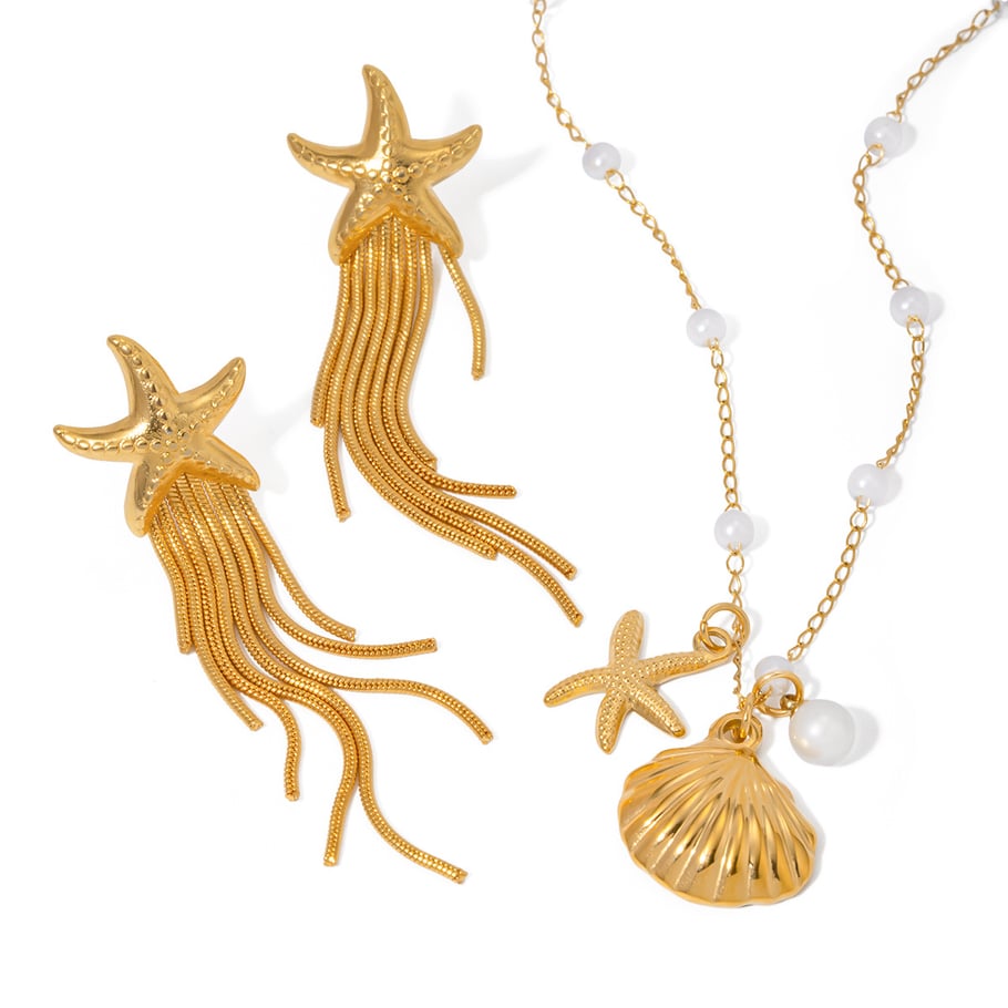 1 Pair Simple Series Retro Turtle Stainless Steel Gold Color Women's Earrings Set h5Picture6
