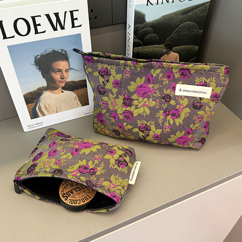 1 Stück luxuriöse Retro-Blumen-Polyester-Damentaschen der Serie Bild6