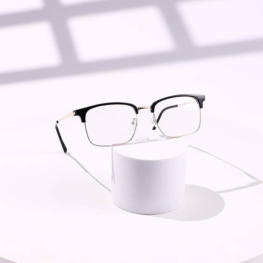 1 Pair Casual Semi Framed Square Shaped Blue - light Blocking Glasses Picture10