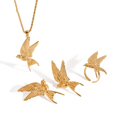 1 Piece Classic Series Natural Animal Stainless Steel 18K Gold Plated Women Pendant Necklaces h5 Picture6