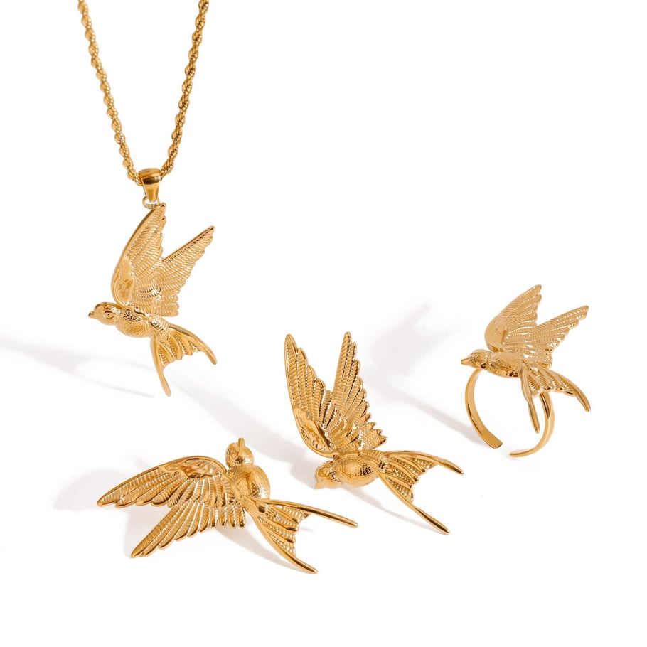1 Piece Classic Series Natural Animal Stainless Steel 18K Gold Plated Women Pendant Necklaces Picture6