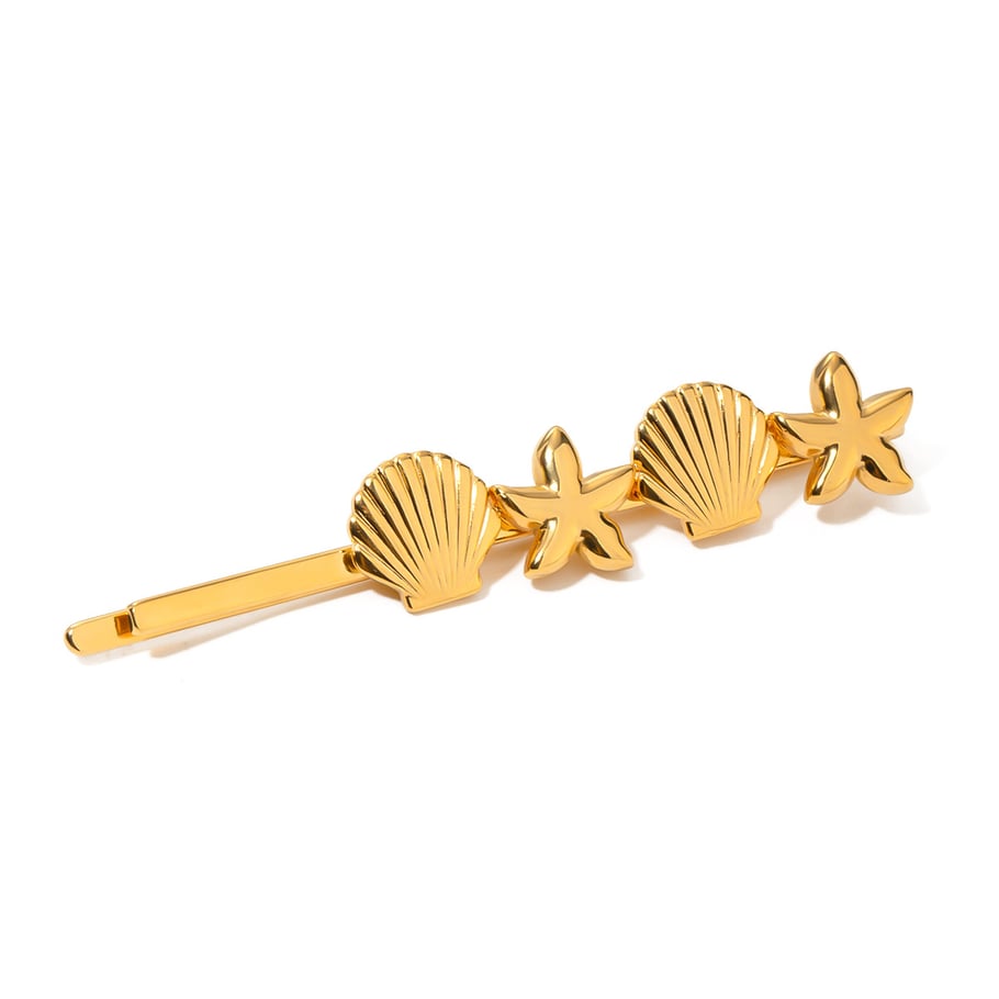 1 Pair Simple Series ins style Turtle Stainless Steel 18K Gold Plated Women Hair Clips Picture6