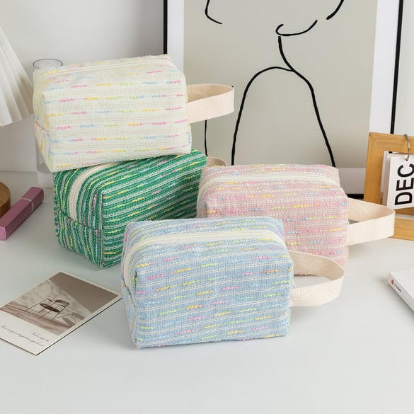 1 Piece Colorful Striped Women's Makeup Bags