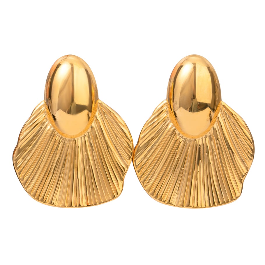 1 Pair Simple Series Retro Geometric Stainless Steel 18K Gold Plated Women Stud Earrings Picture5