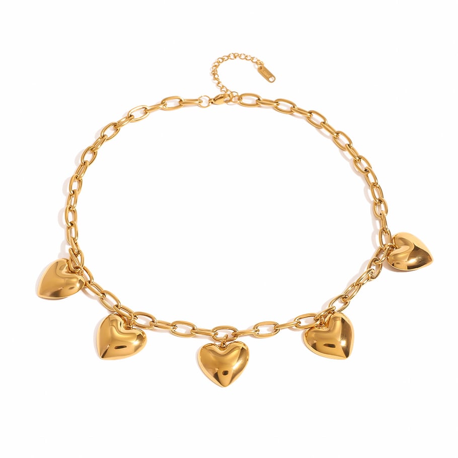1 Piece Simple Series Sweet Heart Stainless Steel 18K Gold Plated Women Pendant Necklaces Picture7