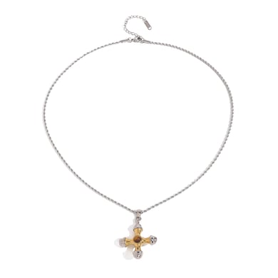 1 Piece Modern Series Light Natural Cross Stainless Steel Gold and Silver Color Women's Pendant Necklaces h5 Picture5