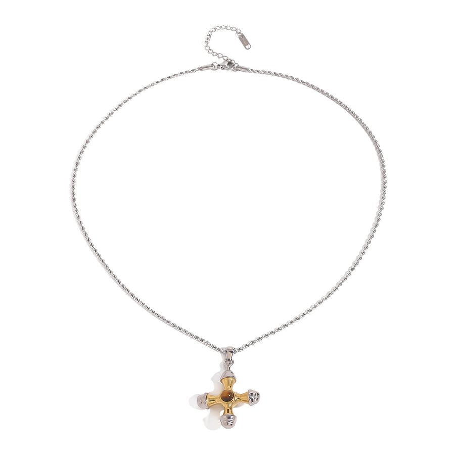 1 Piece Modern Series Light Natural Cross Stainless Steel Gold and Silver Color Women's Pendant Necklaces Picture5