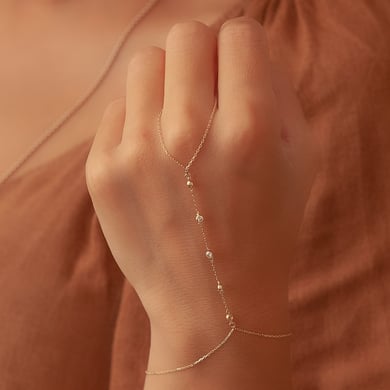 Pulsera de cadena de acero inoxidable color dorado para mujer, serie simple, estilo Europa y América, 1 unidad h5 Imagen6