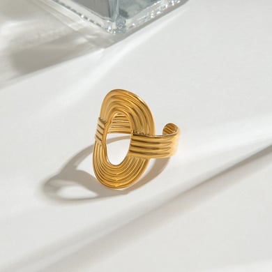 anillos ajustables para mujer de acero inoxidable ovalado clásico de la serie clásica de 1 pieza en  h5 Imagen4