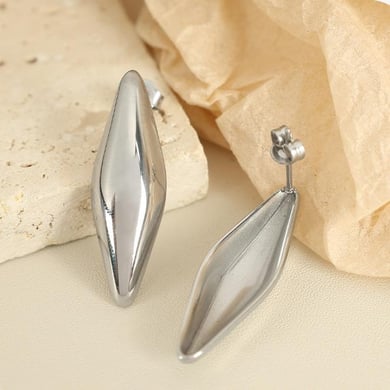 1 Pair Simple Series Daily Geometric Titanium Steel   Gold Color  Women's Stud Earrings h5 Picture8