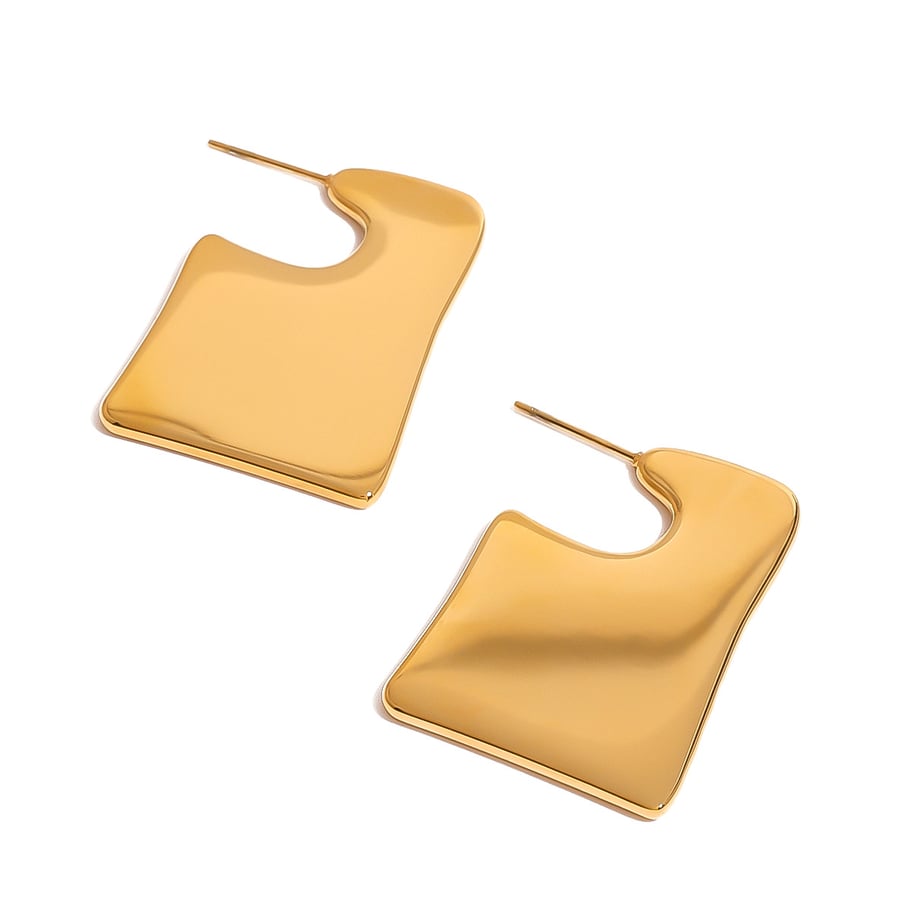 1 Paar Simple Series Einfache, einfarbige Ohrstecker aus Edelstahl mit 18 Karat Goldbeschichtung für Damen h5Bild6