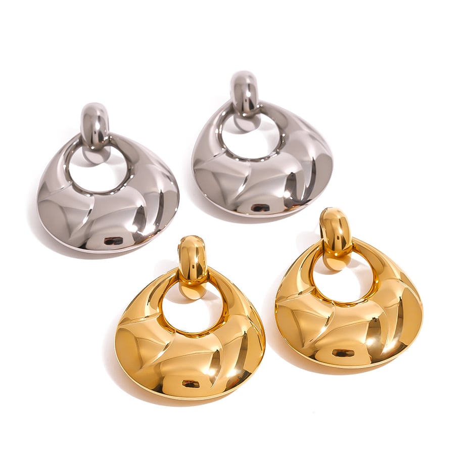 1 Pair Simple Style Geometric Stainless Steel 18K Gold Plated Women's Drop Earrings Picture6