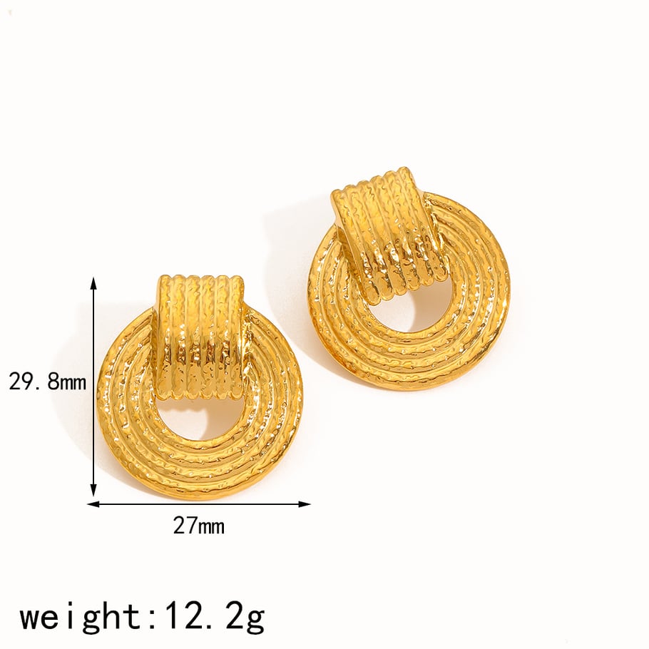 1 Paar geometrische Retro-Ohrstecker der Simple Series, 18 Karat vergoldet Bild4