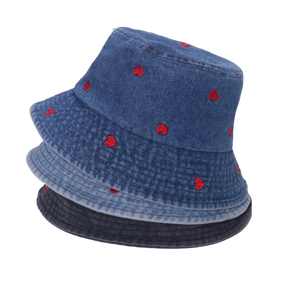 1 chapeau simple en coton pour femme, motif cœur mignon 2