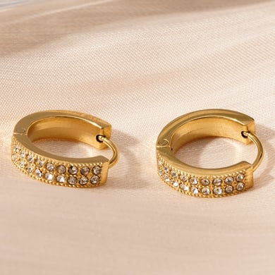 1 Pair Glamorous Series Elegant Solid Color Annular Titanium Steel Gold Color Women's Hoop Earrings h5 Picture4