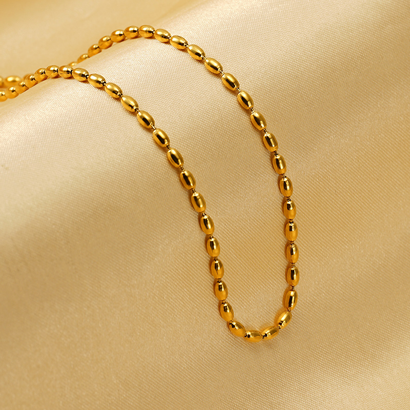 1 Stück Simple Series Simple Edelstahl 18 Karat vergoldet Unisex Kettenhalsketten Bild5