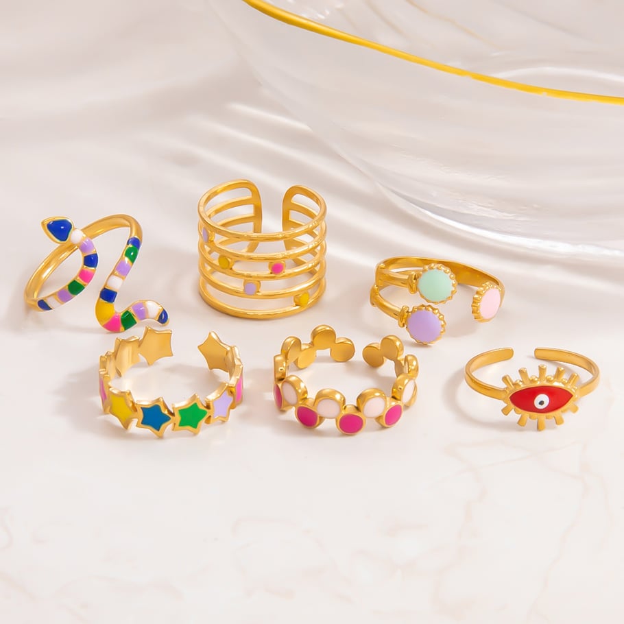 1 Stück Romantische Serie Süßes Tier Edelstahl Gold Farbe Damen Verstellbare Ringe Bild4