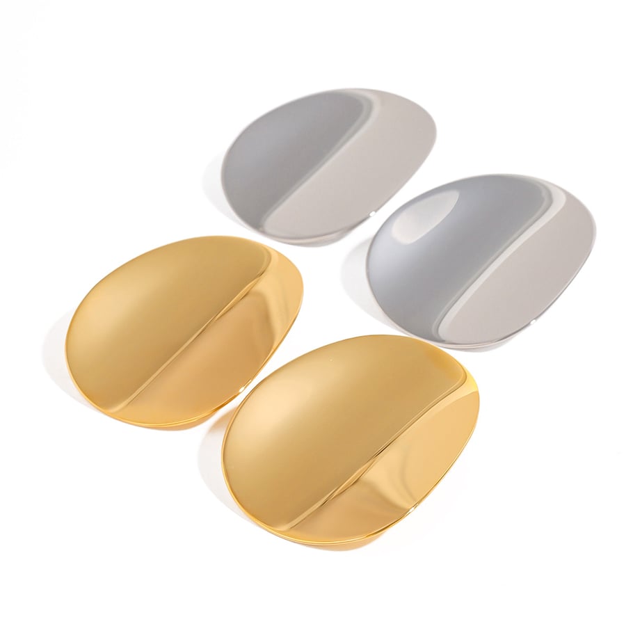 1 Pair Simple Series Simple Solid Color Stainless Steel 18K Gold Plated Women Stud Earrings Picture5