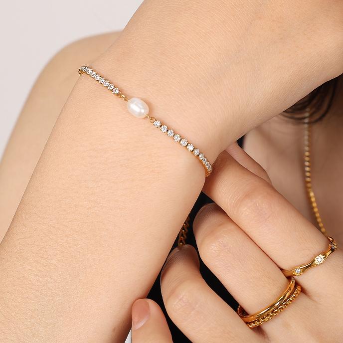 1 Piece Classic Series Retro Geometric Titanium Steel   Gold Color  Women's Chain Necklaces Picture6