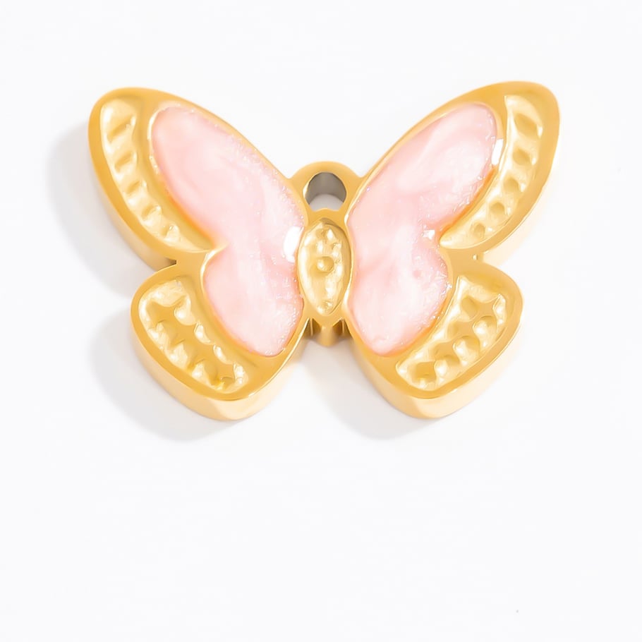 1 pieza de colgantes de acero inoxidable dorados con diseño de flores naturales de la serie romántica para mujer Imagen7