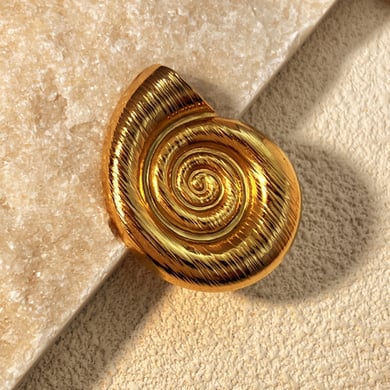 1 Piece Whelk Stainless Steel Gold Color Women's Adjustable Rings h5 Picture5
