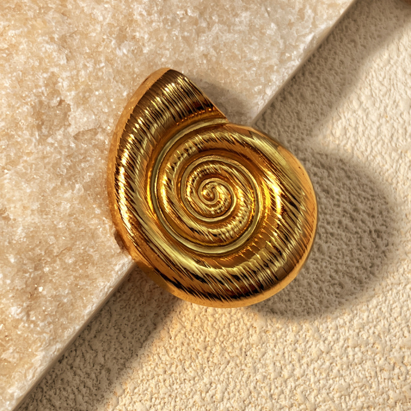 1 Piece Whelk Stainless Steel Gold Color Women's Adjustable Rings Picture5