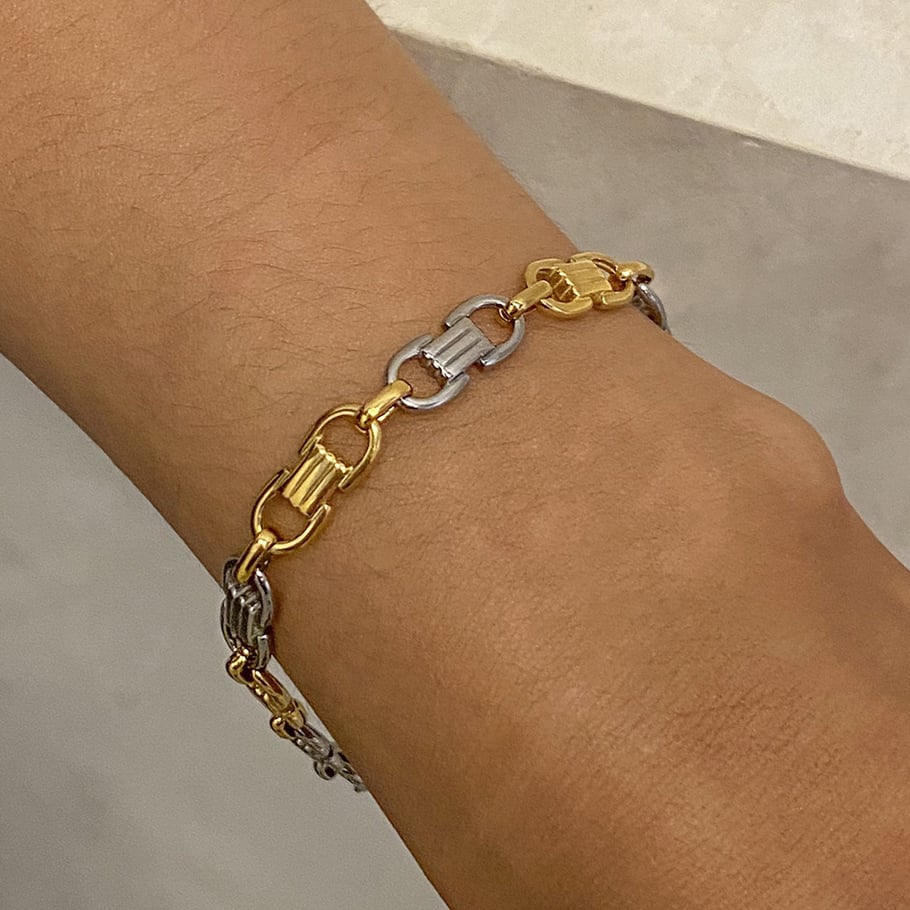 1 Piece Simple Series Casual Geometric Stainless Steel 18K Gold Plated Women Chain Bracelets Picture3
