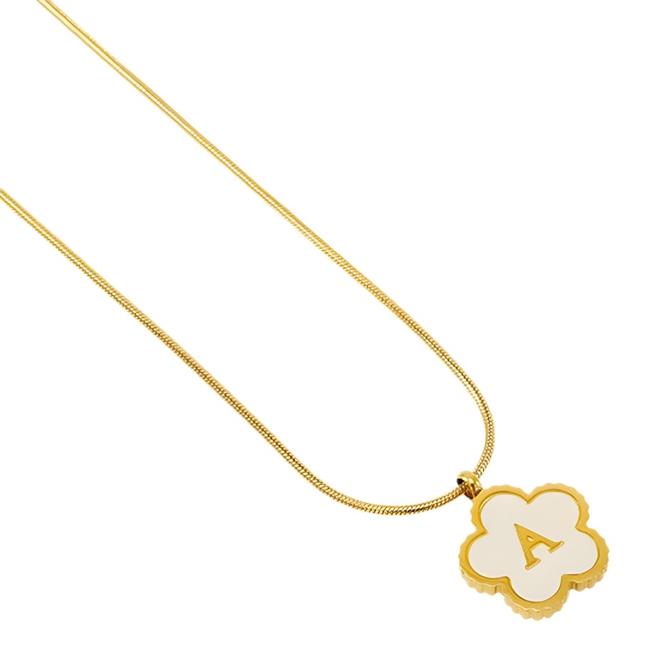 1 Stück Simple Series Daily Letter Edelstahl 18 Karat vergoldete Muschel-Halsketten für Damen Bild8